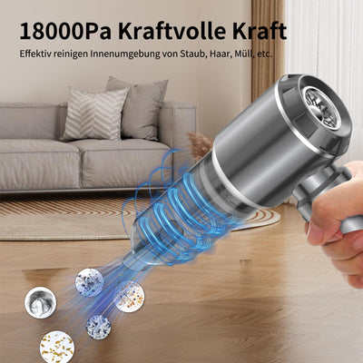 NVKHG Handstaubsauger, Handstaubsauger Akku, 18000Pa Autostaubsauger mit Bürstenloser Motor, 3-Gang Mini Staubsauger, Auto Kabellos Staubsauger für Büro Genutzt, Haus, Küche, Tierhaare