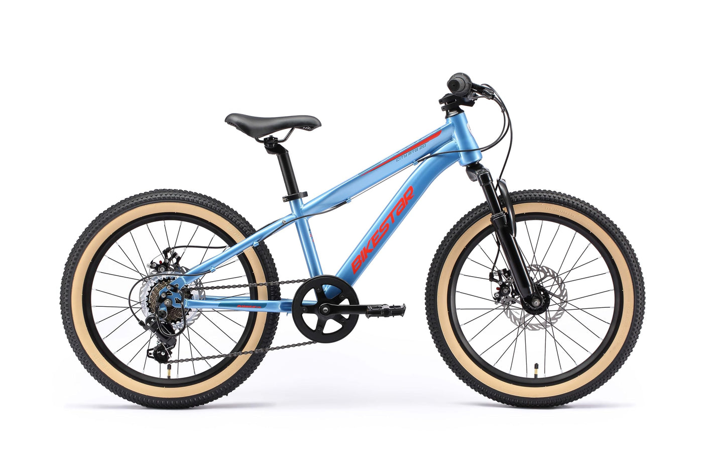 BIKESTAR Kinder Fahrrad Mountainbike 7 Gang Shimano, Scheibenbremse ab 6 Jahre | 20 Zoll Kinderrad MTB | Blau