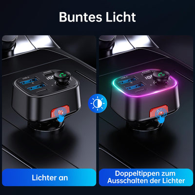 Syncwire FM Transmitter Auto Bluetooth 5.4 48W (PD 36W & 12W) Bluetooth Adapter Auto mit [Lichtschalter] [HiFi-Bass-Sound] [Schnellladen] Freisprecheinrichtung Autoladegerät Zigarettenanzünder