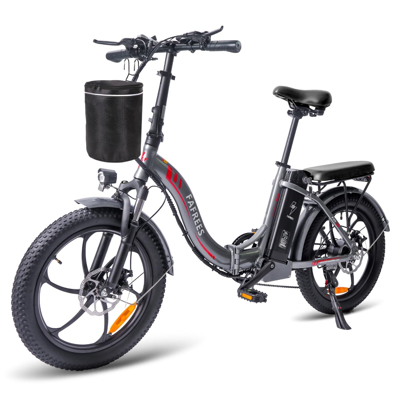 Fafrees F20 Elektrofahrrad E Bike Klapprad 20 Zoll, Fatbike 250W 25km/h, E-Citybike 36V 16Ah Akku, Ebike Herren Damen 3.0 Fat Tire Mountainbike, E-Fahrrad Faltbares, Grau