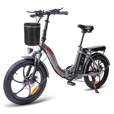 Fafrees F20 Elektrofahrrad E Bike Klapprad 20 Zoll, Fatbike 250W 25km/h, E-Citybike 36V 16Ah Akku, Ebike Herren Damen 3.0 Fat Tire Mountainbike, E-Fahrrad Faltbares, Grau