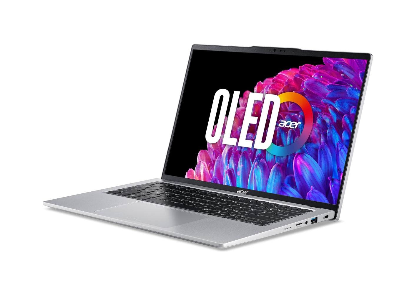 Acer Swift Go 14 OLED (SFG14-73-7773) Ultrabook/Laptop | 14" WQ2.8K Display | Intel Core Ultra 7 155U | 16 GB RAM | 512 GB SSD | Intel Grafik | Windows 11 | QWERTZ Tastatur | Silber