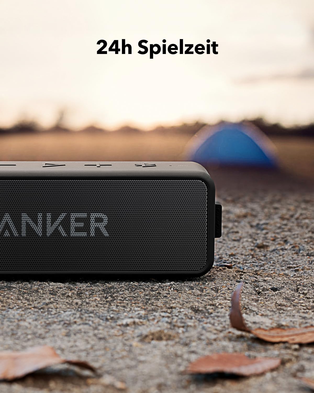 Anker SoundCore 2 Bluetooth Lautsprecher, Fantastischer Sound, Enormer Bass mit Dualen Bass-Treibern, 24h Akku, Verbesserter IPX7 Wasserschutz, Kabelloser Lautsprecher für iPhone, Galaxy usw.
