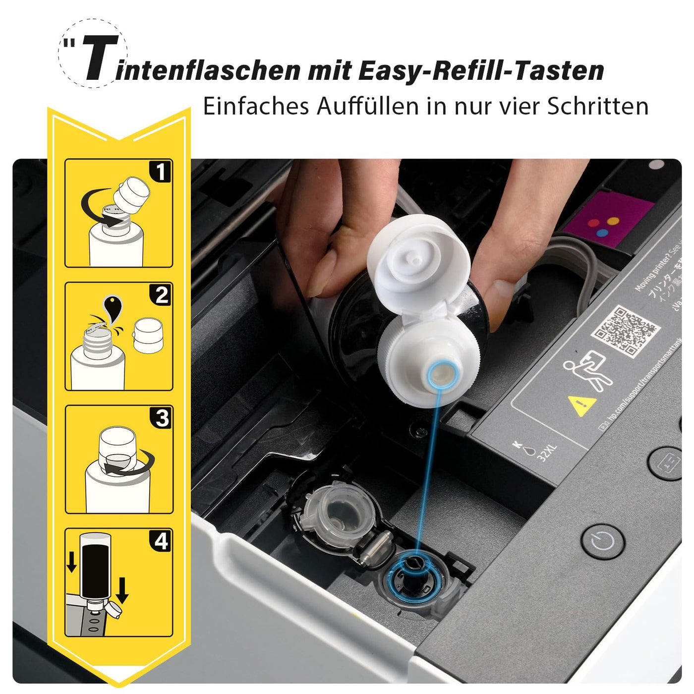 Osinkjet Druckertinte 31 32XL Kompatibel für HP Smart Tank Plus 555 Drucker, Tinte 31 32 XL für Smart Tank 5105 7005 7605 7305 7006 7306 5106 5107 455 515 519 530 558 559 570 655 670 750 790 Drucker
