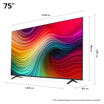 LG 75NANO81T6A TV 75" (190 cm) NanoCell Fernseher (α5 Gen7 4K AI-Prozessor, webOS 24, HDR10, bis zu 60Hz) [Modelljahr 2024]