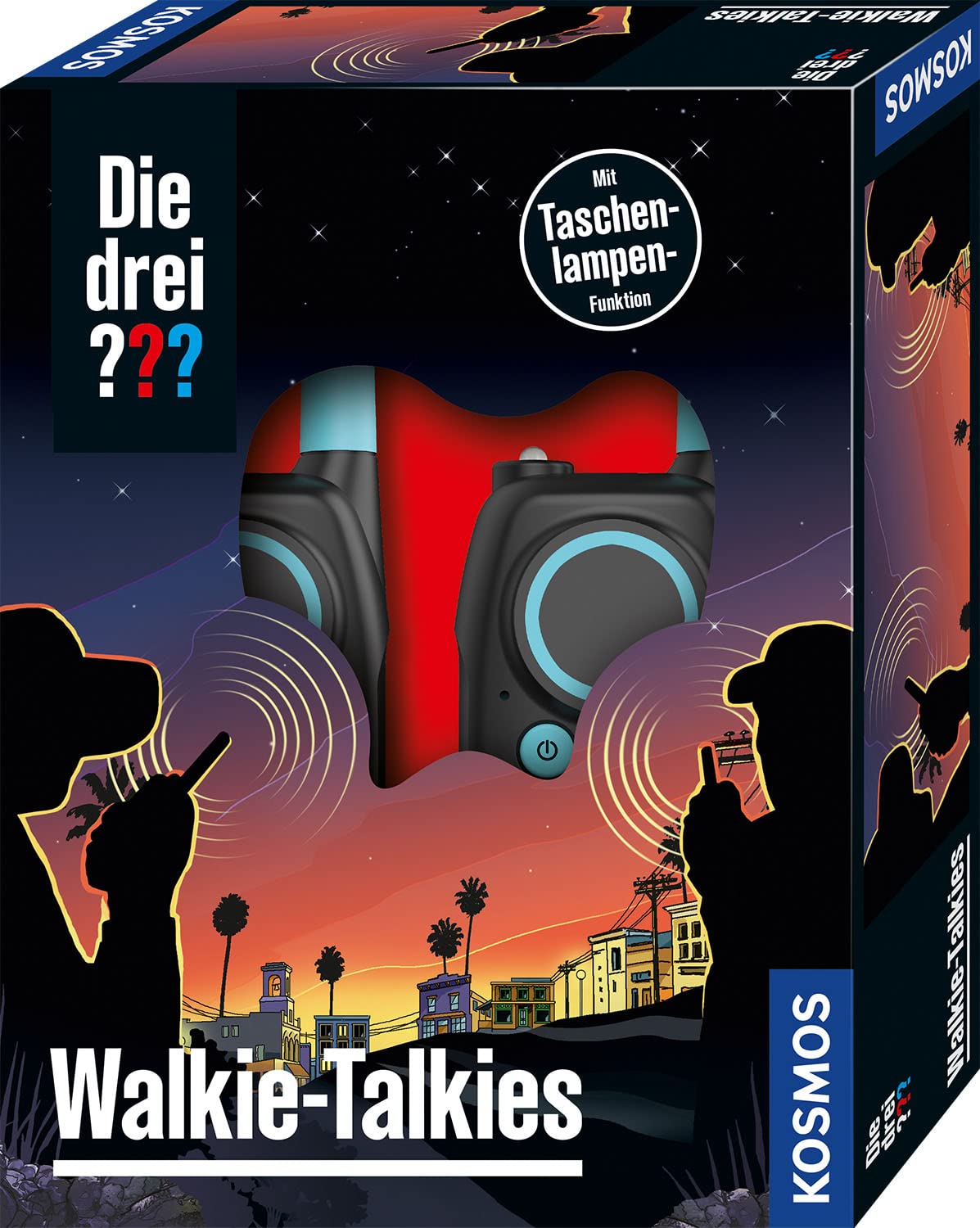 Die drei ??? Walkie Talkies von KOSMOS, Funkgeräte-Set für Kinder ab 6 Jahre, mit Lampen-Funktion, Detektiv-Spielzeug, Spion-Ausstattung, Rollenspiel, White
