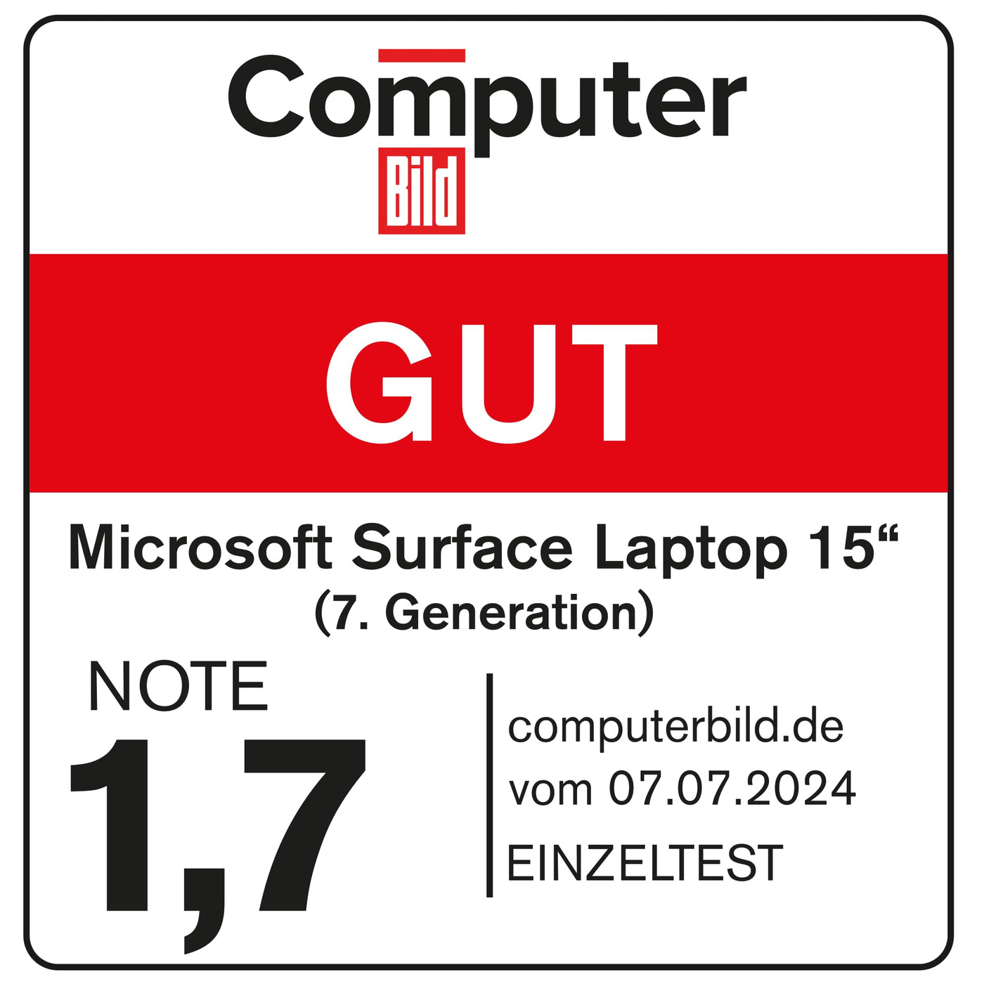 Microsoft Surface Laptop | Copilot+ PC | 15” Touchscreen | Snapdragon® X Elite (12 Kerne) | 16GB RAM | 512GB SSD | neuestes Modell, 7. Edition | Schwarz