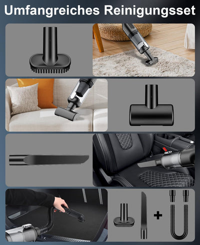 Vankarr Handstaubsauger Akku 16000Pa Handstaubsauger Kabellos Autostaubsauger Stark Mini Staubsauger Tragbarer Handsauger USB Auto Staubsauger Ohne Kabel