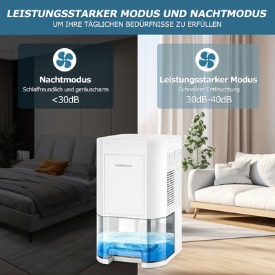 Luftentfeuchter elektrisch,1200ml Raumentfeuchter für zuhause,klein dehumidifier Automatisches Abtauen für Keller Badezimmer,7 Farben Licht Entfeuchter mit Timer -Gegen Feuchtigkeit,Nacht modi
