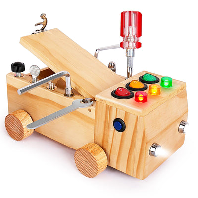 OAKJAR Montessori Schraubendreher Brett, Montessori Spielzeug ab 2-6 Jahre, Montessori Busy Board, Holzspielzeug Motorikspielzeug, Lernspielzeug für Babys Kleinkinder Jungen Mädchen