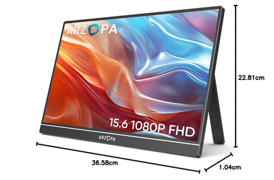 ARZOPA 16.0" 2.5k Portable Monitor, 2560x1600 HDR Display, 500nits 8bit QHD, USB-C HDMI Tragbarer Monitor für Laptop, 16:10 IPS, Unipolar Support für Mac PC PS4/5 Xbox Switch