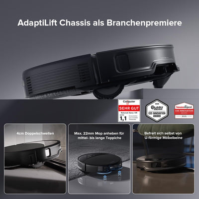 roborock Saros 10R Saugroboter mit Wischfunktion&Hebarem Wischmopp, 7,98cm Ultra-Slim Design, StarSight System 2.0, Zero-Tangle System