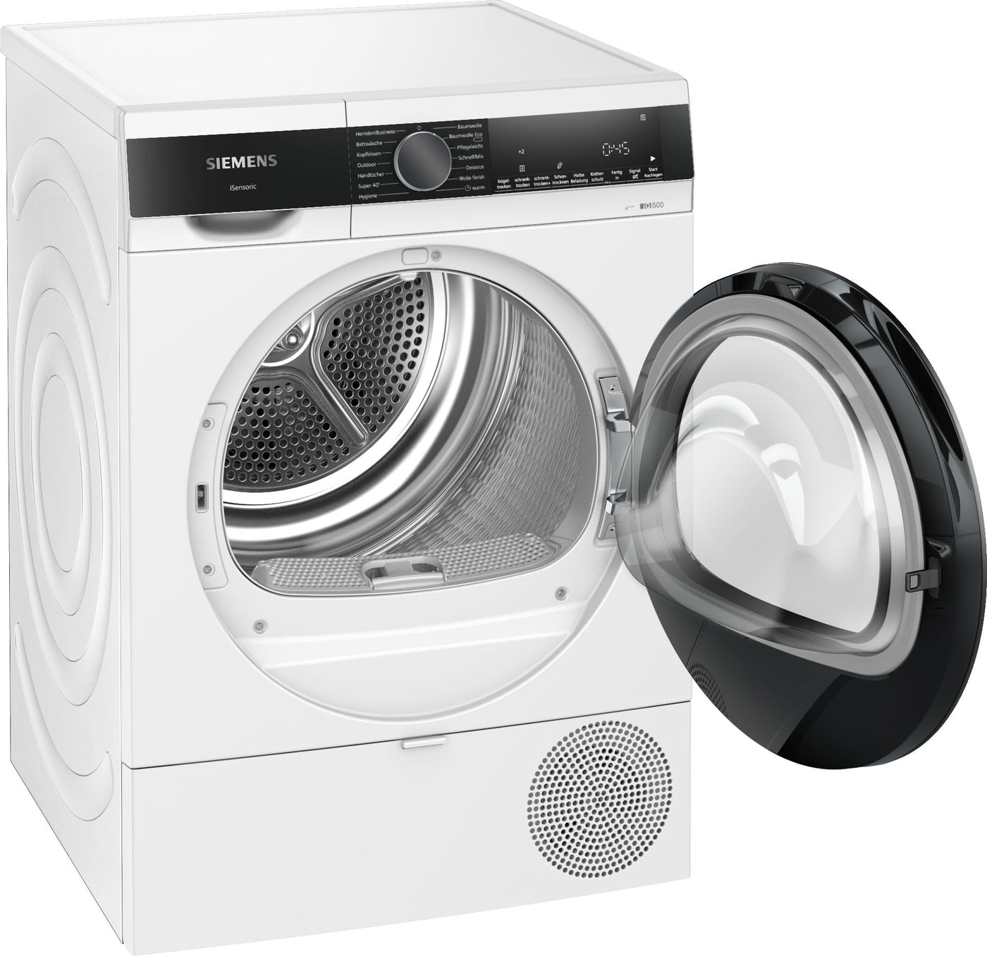 Siemens WQ33G2D40, iQ500 Wärmepumpentrockner für 1-8 kg Wäsche, Schnellprogramm für kleine Ladungen, Schonende Trocknung mit autoDry, softDry Schontrommel, Outdoor-Programm, LED-Display, Weiß