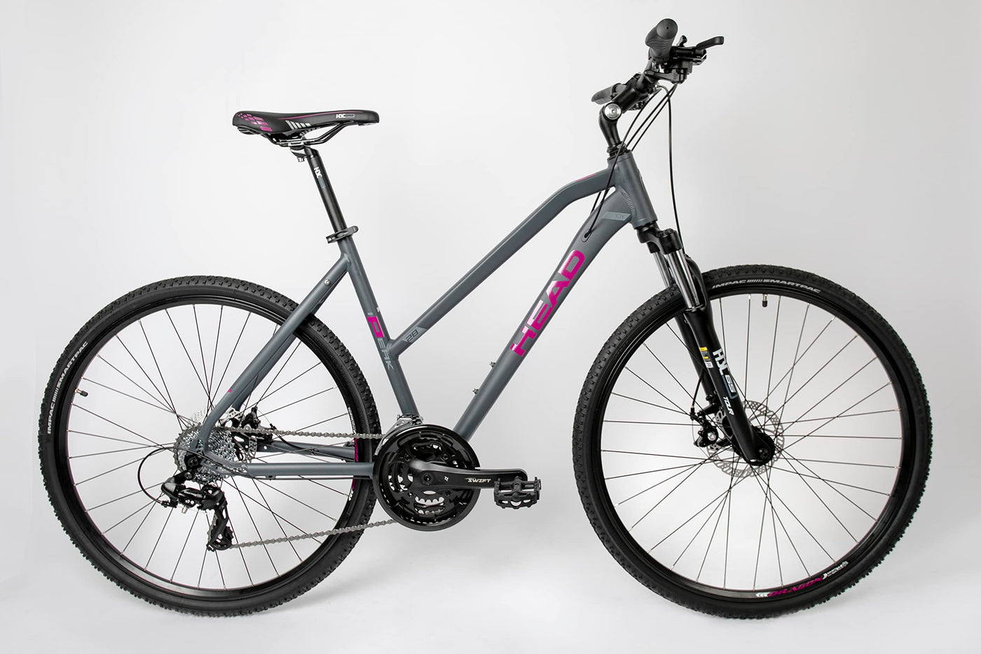 HEAD Damen I-Peak I Crossbike, Grau matt/pink, 54 cm