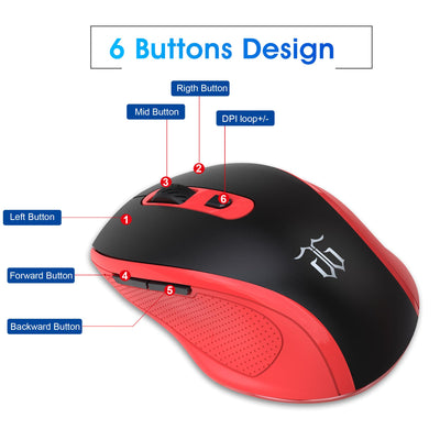 Snpurdiri 60% Prozent Tastatur Maus Set Kabellos, Wireless Gaming Tastatur und Maus Combo, Enthalten 2.4G Small Mini 60% Merchanical Feel Tastatur, Ergonomisches Design Vertical Feel Maus (BlackRed)