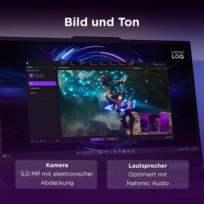 Lenovo LOQ Gaming AI Laptop | 17.3" Full HD 165Hz Display | NVIDIA GeForce RTX 5070 | Intel Core i7-14700HX | 16GB RAM | 1TB SSD | Win11 | QWERTZ | 24-Zonen-RGB-Tastatur | Grau | 3 Monate GamePass