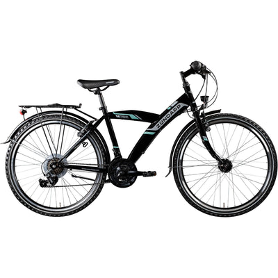 ZÜNDAPP M726 Mountainbike 26 Zoll Fahrrad 160-175 cm MTB Hardtail Jugendfahrrad 21 Gang (schwarz, 43cm)