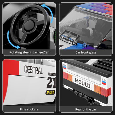 Mould King 27062 Technik Speed Champion Auto Bausteine M1 Rennwagen Klemmbausteine Sportwagen Bauspielzeug mit Acryl Vitrine Modellautos zum Sammeln (363 Teile)