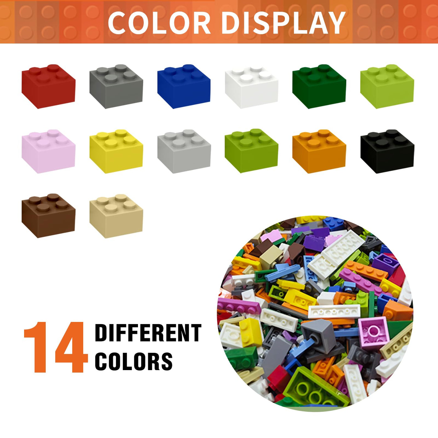 Bausteine Box Mit 1500 Klemmbausteinen – Kompatibel Zu Allen Herstellern – 14 Farben & 19 Formen – Building Blocks Für Kinder Ab 6 Jahre – Klassisches Konstruktionsspielzeug Für Jungen Und Mädchen.