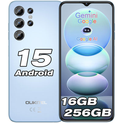 OUKITEL C1 Pro Smartphone Ohne Vertrag Android 15, 16GB+256GB/1TB Handy Ohne Vertrag, 5150mAh Smartphone Günstig, 6.52" HD+, 13MP Kamera Simlockfreie Handys, Gemini AI/Dual 4G SIM/3 Steckplatz