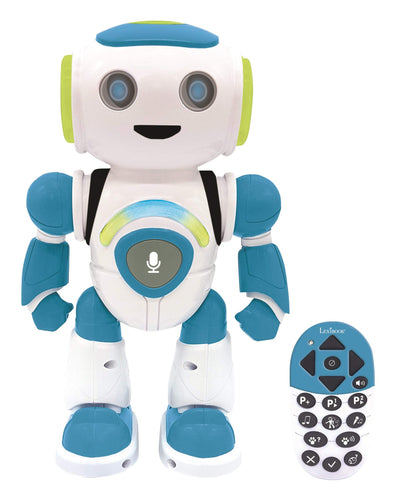 Lexibook - Powerman Jr. Intelligenter Roboter für Kinder der Gedanken liest - Spielzeug für Kinder - Tanzt Musiziert Tier-Quiz STEM Programmierbar Fernbedienung Roboter - Grün/blau - ROB20DE