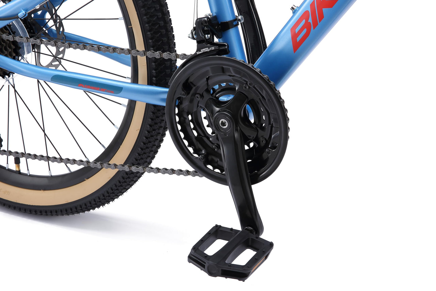 BIKESTAR Kinder Fahrrad Mountainbike 21 Gang Shimano, Scheibenbremse ab 8 Jahre | 24 Zoll Kinderrad MTB | Blau