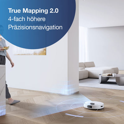 ECOVACS DEEBOT T10, Staubsaugerroboter mit vibrierenden Wischplatten (OZMO 3.0), 3000PA Saugstärke, Hinderniserkennung mit KI (AIVI 3.0), 3D-Kartierung, 5200 mAh Akku, YIKO Sprachassistent