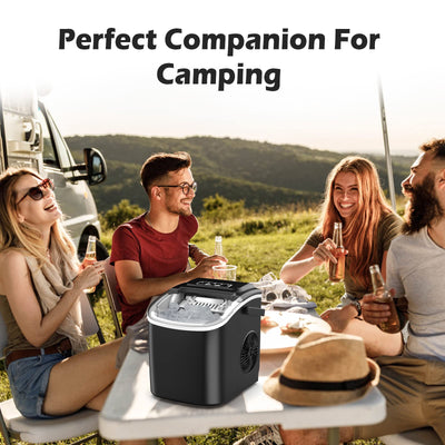 Ice Maker Cube Maschine Eiswurfelmachine Eiswürfel Arbeitsplatte In 6 Minuten fertig 2L mit Eisschaufel und Korb LED-Anzeige Für Home Bar Schwarz