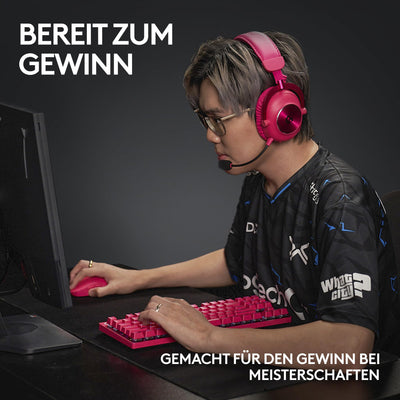 Logitech G PRO X TKL LIGHTSPEED kabellose Gaming-Tastatur, ultramobiles Design ohne Ziffernblock, LIGHTSYNC RGB, PBT-Tastenkappen, Tactile Switches (GX Brown), QWERTZ Deutsches, PC - Magenta