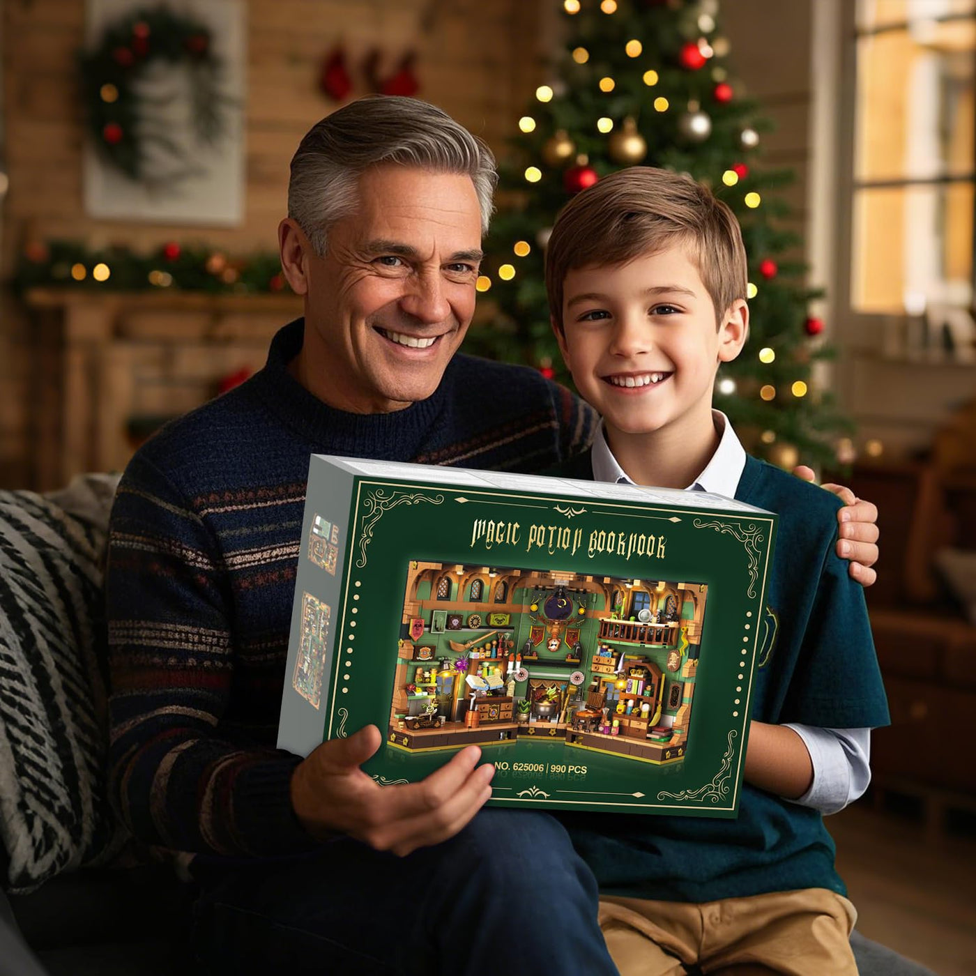 INSOON Magisches Zaubertrank Book Nook Haus Bauspielzeugset mit LED, 990 Stück Magic DIY Bookend Baustein Kit für Heimdekor, Booknook Klemmbausteine für Erwachsene Kinder Jungen Mädchen ab 10-12+