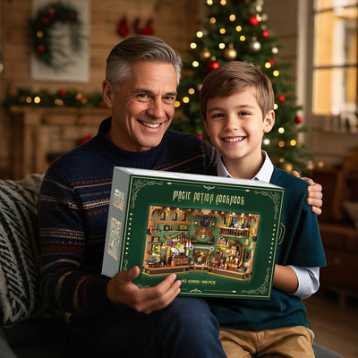 INSOON Magisches Zaubertrank Book Nook Haus Bauspielzeugset mit LED, 990 Stück Magic DIY Bookend Baustein Kit für Heimdekor, Booknook Klemmbausteine für Erwachsene Kinder Jungen Mädchen ab 10-12+