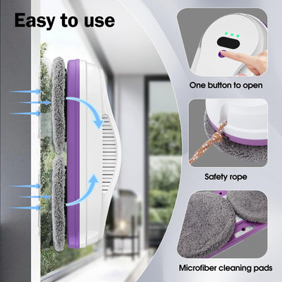 CHOVERY CL-2 Fensterputzroboter, der Fensterputzroboter Fenster Roboter mit Fernbedienung, automatischer Fensterputzer, Fensterreiniger Roboter, Glasreinigungsroboter, 3000 Pa Fenstersauger