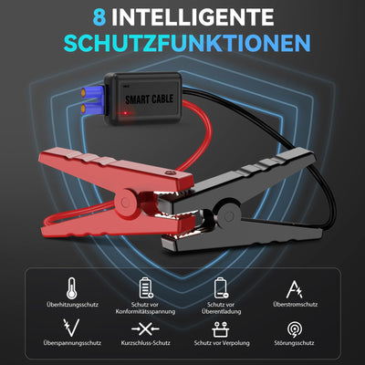 ACEZUK 5000A Starthilfe Powerbank 12V (Bis Zu 7,0L Benzin Oder 5,5L Diesel) Auto Starthilfe mit LED-Taschenlampe, großen Bildschirm, Jumper Bildschirm, Autobatterie Booster für SUV Motorrad Rasenmäher