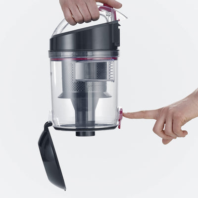 SEVERIN Beutelloser Zyklon-Staubsauger, Bodenstaubsauger für konstante Saugkraft, Staubsauger ohne Beutel mit 800 Watt und 9 m Aktionsradius, 2,1 L, schwarz-rot, CY 7089