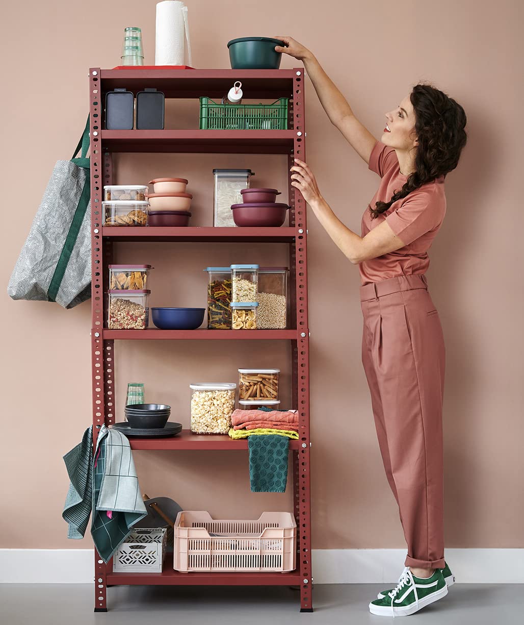 Mepal 4-teiliges Set Vorratsdosen mit Deckel - Lebensmittelbehälter Rechteckige - Küchenorganizer aus Kunststoff - Vorratsbehälter Luftdicht - 4 x 1000 ml - White