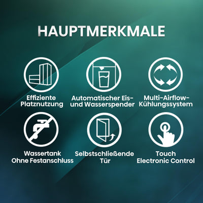 Hisense RS5P535NTFE Side-By-Side Kühl-Gefrier-Kombination, 376 Liter Kühlteil, 190 Liter Gefrierteil, Total NoFrost, Multi AirFlow, FastFreeze, Energieeffizienzklasse E, 178,6cm x 91,5cm, schwarz