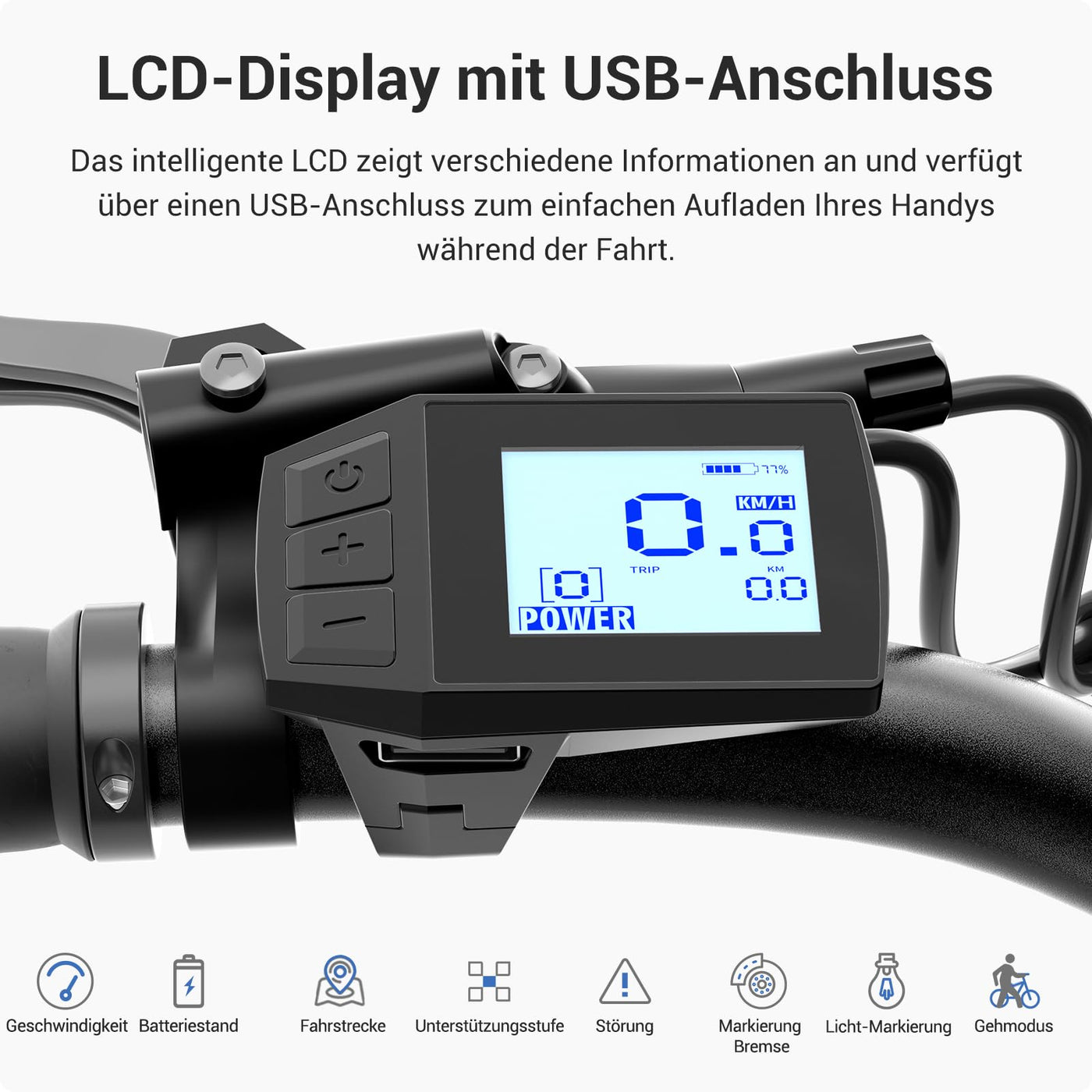 Eleglide C1/C1 ST E Bike mit Mittelmotor, 27,5 Zoll 70 Nm Elektrofahrrad für Damen und Herren, 250W E-Bike, 14,5 Ah Lithium-Akku, Shimano 7 Gänge Trekking Ebike, cityräder 25km/h bis zu 150KM (C1)