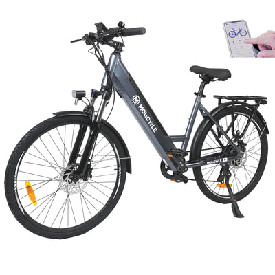 Molicycle R1 E Bike Damen 26 Zoll Elektrofahrräder Trekking/City Fahrrad mit 36V 14.5Ah Wechselakku, Reichweite bis zu 110Km, 250W Motor, EU-konformes Ebike mit App