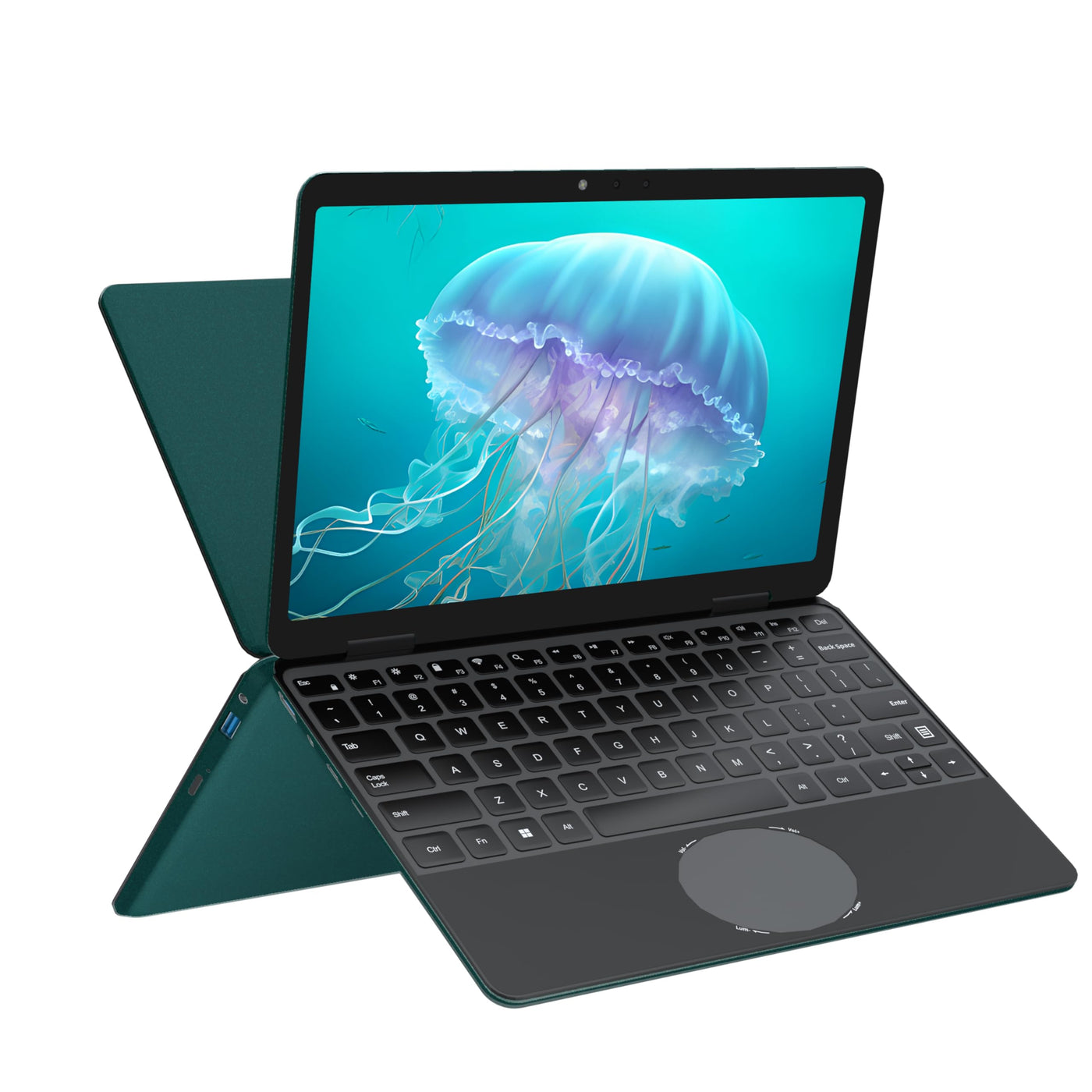 Amita 11" 2-in-1 Touchscreen Rosa Laptop, N100 Quad-Core Prozessor, 16GB RAM 512GB SSD, Gesichtserkennung, FHD IPS, 360° Klappbar (Grün, 16GB RAM | 512GB SSD)