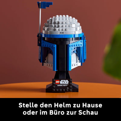 LEGO Star Wars 75408 Jango Fett Helm - Mandalorian Bauset für Erwachsene - Modell mit Ständer, Namensschild und Verstellbarer Antenne - Geschenk für Fans von Angriff der Klonkrieger