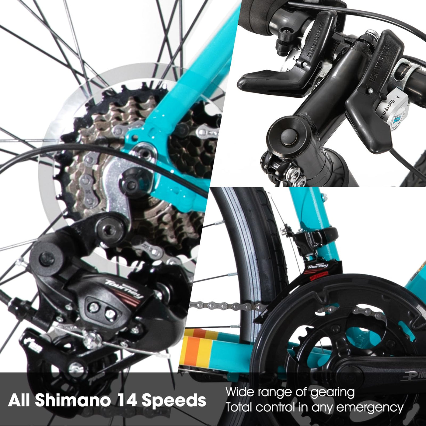 Hiland 28 Zoll Rennrad 14 Gang, Aluminium Rahmen 700c Rennrad, 530mm Rahmen City Pendler Fahrrad für Männer Frauen Grün