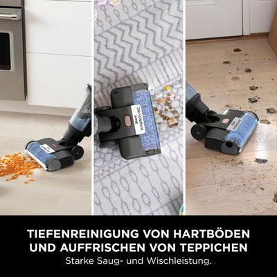 Shark HydroVac Kabelloser Hartbodenreiniger mit antimikrobieller Bürstenrolle, Mehrzwecklösung geruchsneutralisierend, selbstreinigender Bodenreiniger, saugt & wischt, Grau WD210EU