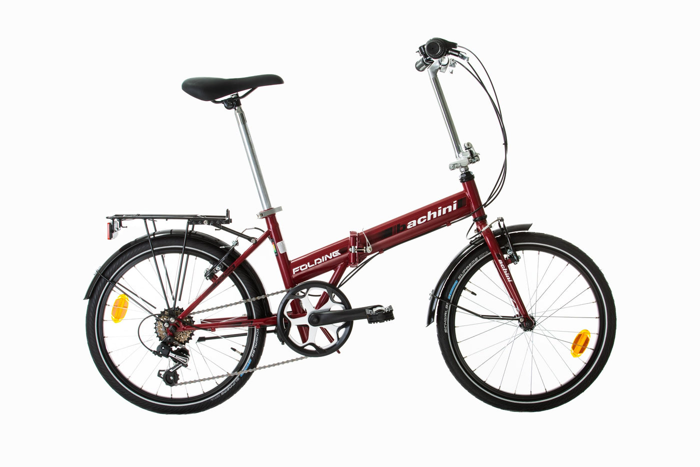Multibrand PROBIKE Folding 20 Zoll Klapprad, Faltrad, Shimano 6 Gang, Herren-Fahrrad & Jungen-Fahrrad, Schutzbleche, geeignet ab 155 cm - 185 cm (Rot-Weiss)