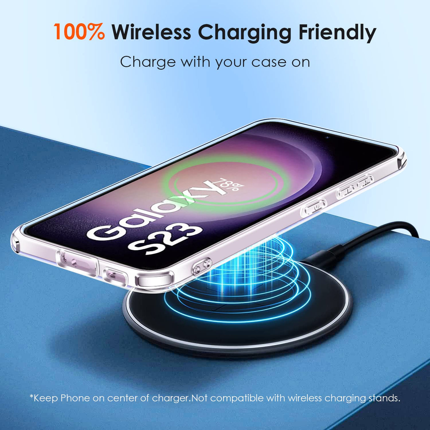 ivoler 3-in-1 Case for Samsung Galaxy S23 5G, 1 Mobile Phone Case with 2 Tempered Glass Screen Protectors, Never Yellowing, Military Protection, Camera Protection, Thin Transparent, Shockproof,