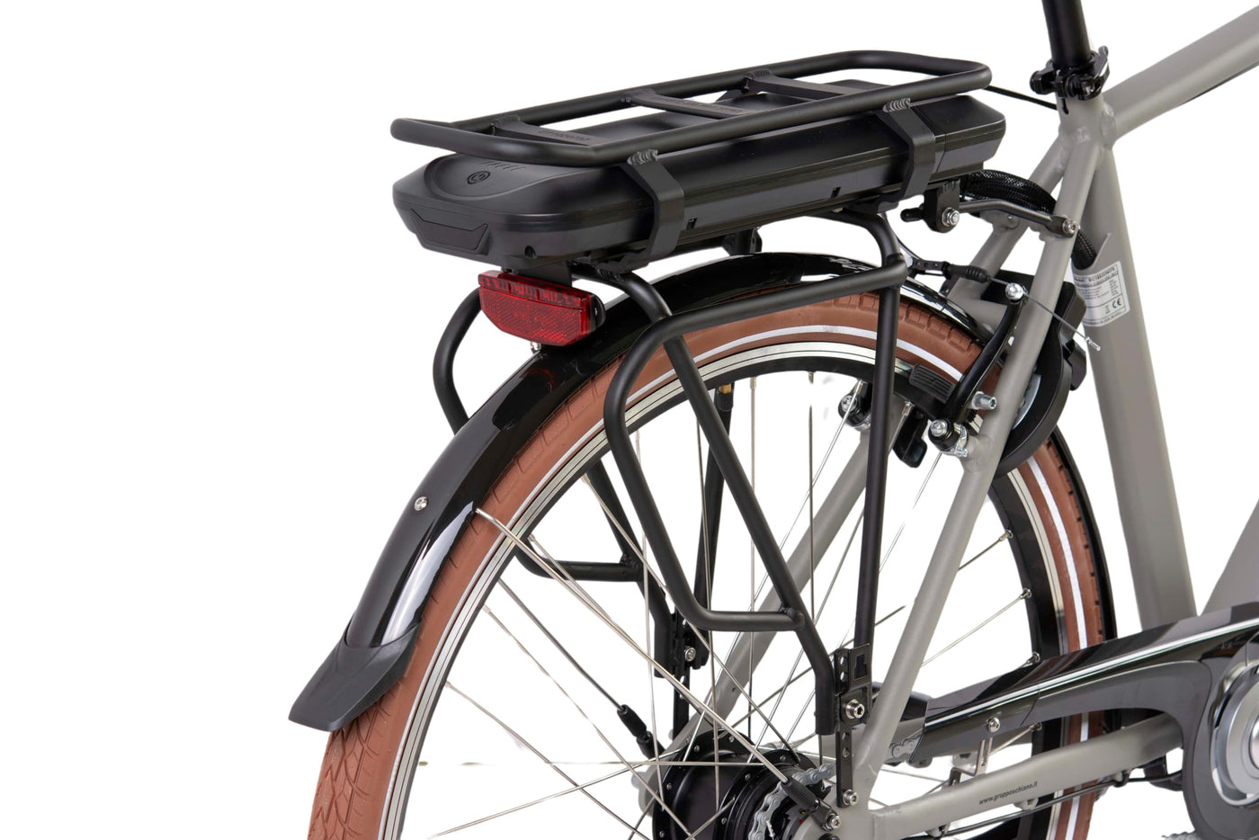 F.lli Schiano E-Moon, E Bike Trekking 28 Zoll, 36V 13Ah Abnehmbarer Akku, Motor 250W 40Nm, Trekking EBike für Herren, Grau