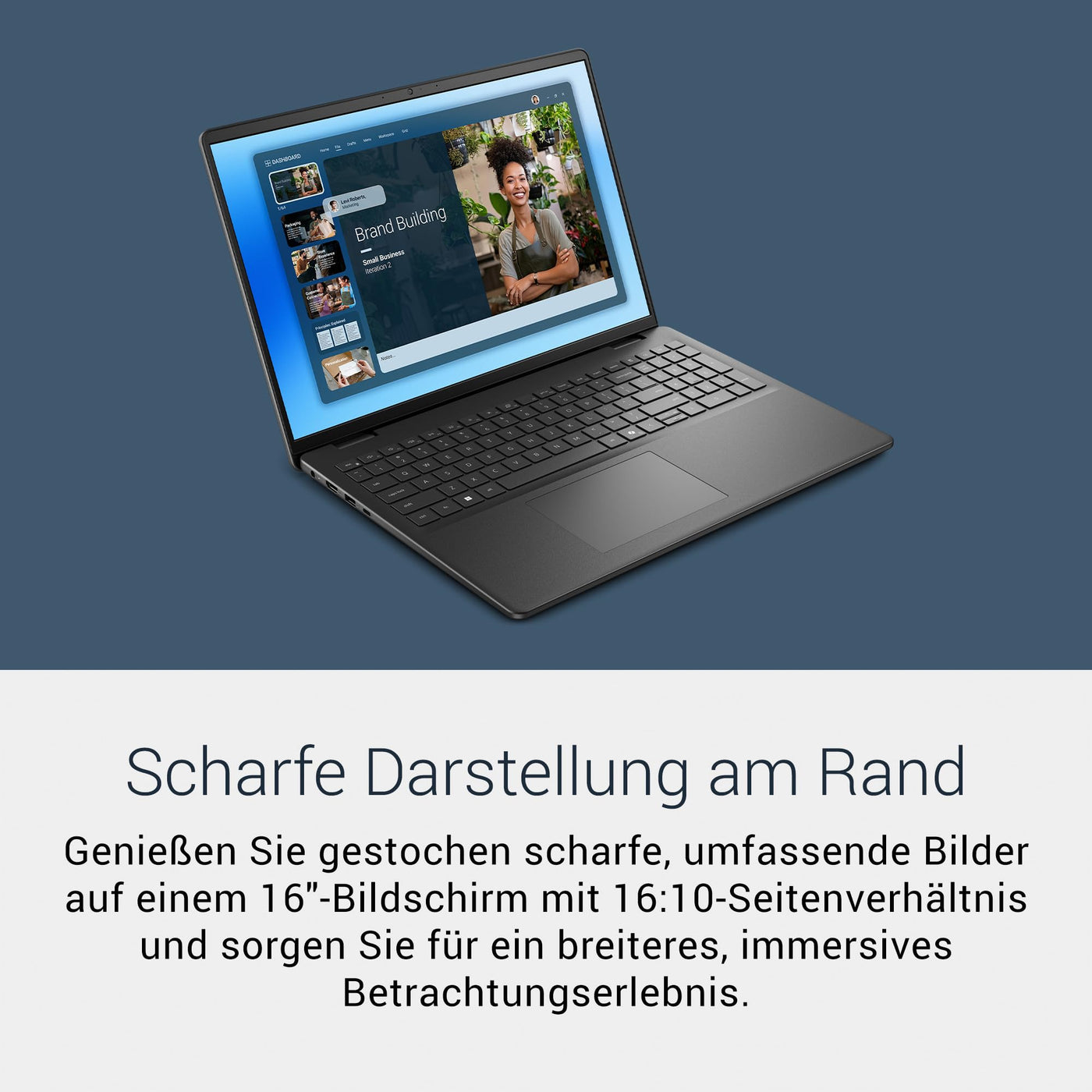 Dell 16 Laptop DC16250 – 16" FHD+ (1920x1200) Display, Intel Core 7 Series 1, Intel UHD Grafik, 16GB DDR5 RAM, 1TB SSD, Windows 11 Home, Fingerabdrucksensor, QWERTZ Tastatur – Schwarz
