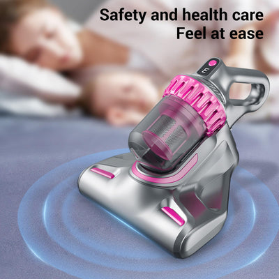 Hyuduo Matratzenstaubsauger, Kabelloser 3-in-1-Hand-Bettkissen-Sofa-Reiniger, Grau, mit LCD-Display und HEPA-Filter, für die Reinigung von Betten, Matratzen, Kissen, Sofas und Autos