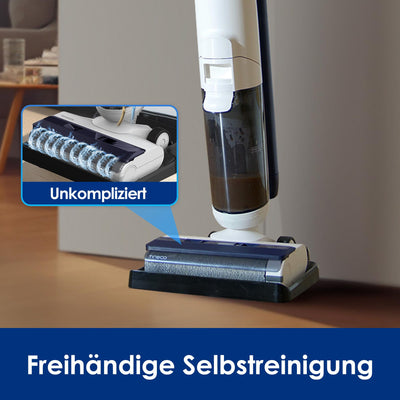 Tineco iFLOOR 5 Breeze Complete Nass Trockensauger, EIN-Schritt-Reinigung für Hartböden, Kantenreinigung <0.5cm, Dreifache Batterielebensdauer, Selbstreinigung, Leichtes Kabelloses Saugwischer, Blau