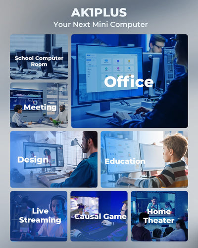 NiPoGi AK1PLUS Mini PC Ιntel Alder Lake Ν95(bis 3,4 GHz) 16GB DDR4 512GB SSD, Mini Computer 2,5-Zoll SSD Erweiterung/Gigabit Ethernet/2.4+5G WiFi/BT4.2/4K@60Hz UHD Dual Display Mini Computer für Büro