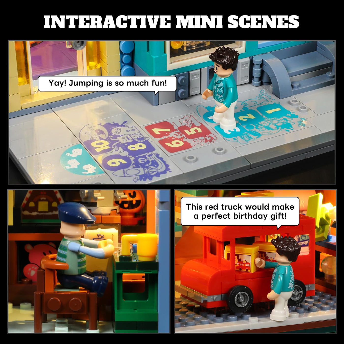 Lumibricks Stadtleben Spielzeugladen Beleuchtung Klemmbausteine Haus, 3086Pcs Modular Building, 2-in-1 Bauhaus & Puppenhaus, Geschenkidee für Jugendliche & Erwachsene Spielzeugfans, L9100